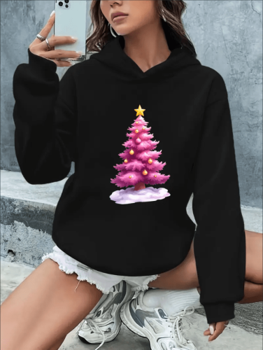Women's Casual Hoodie With Unique Graphic Print - Drawstring  Machine Washable - Perfect For Fall & Winter