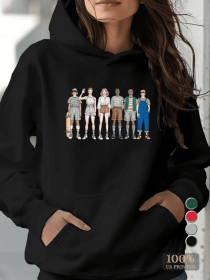 Illustration Six Unique Characters Women's Hoodies (Option: Black-L)