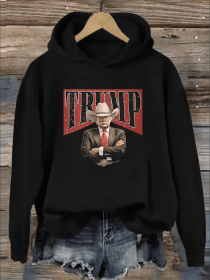 Women'S Casual Hoodie With Rib-Knit Collar - Knit Fabric Hooded Sweatshirt With Lettering, Graphic Print, And Various Patterns For Fall Winter (Option: Black-2XL)