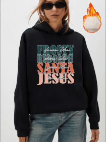 Women'S Casual Hooded Sweatshirt With Festive Graphics For Fall Winter Drawstring Hoodie With Christmas, Halloween, Floral, Animal & Alphabet Patterns (Option: Black-2XL)